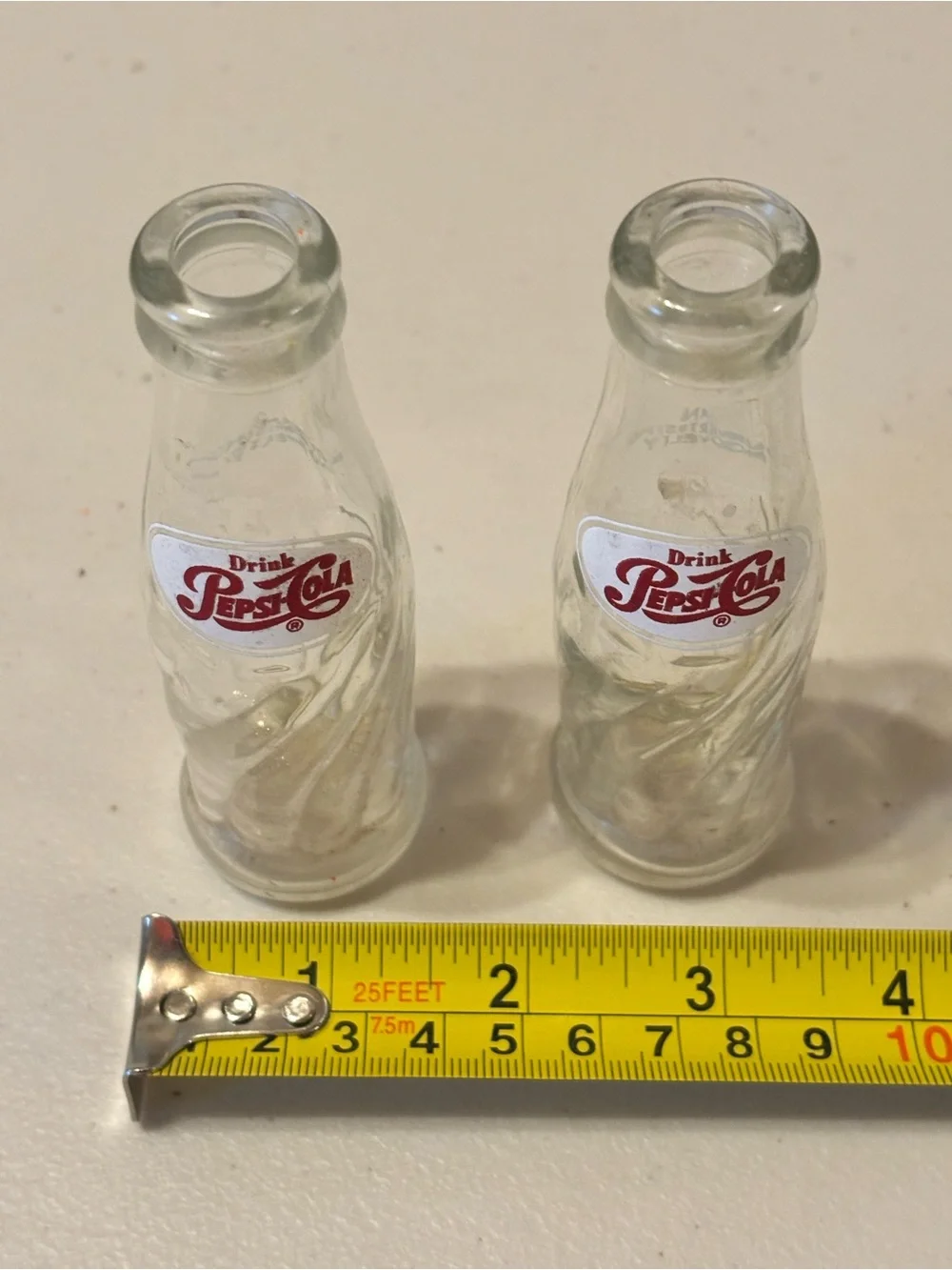 Pepsi-Cola Clear Glass Mini Bottle Set - Red Logo